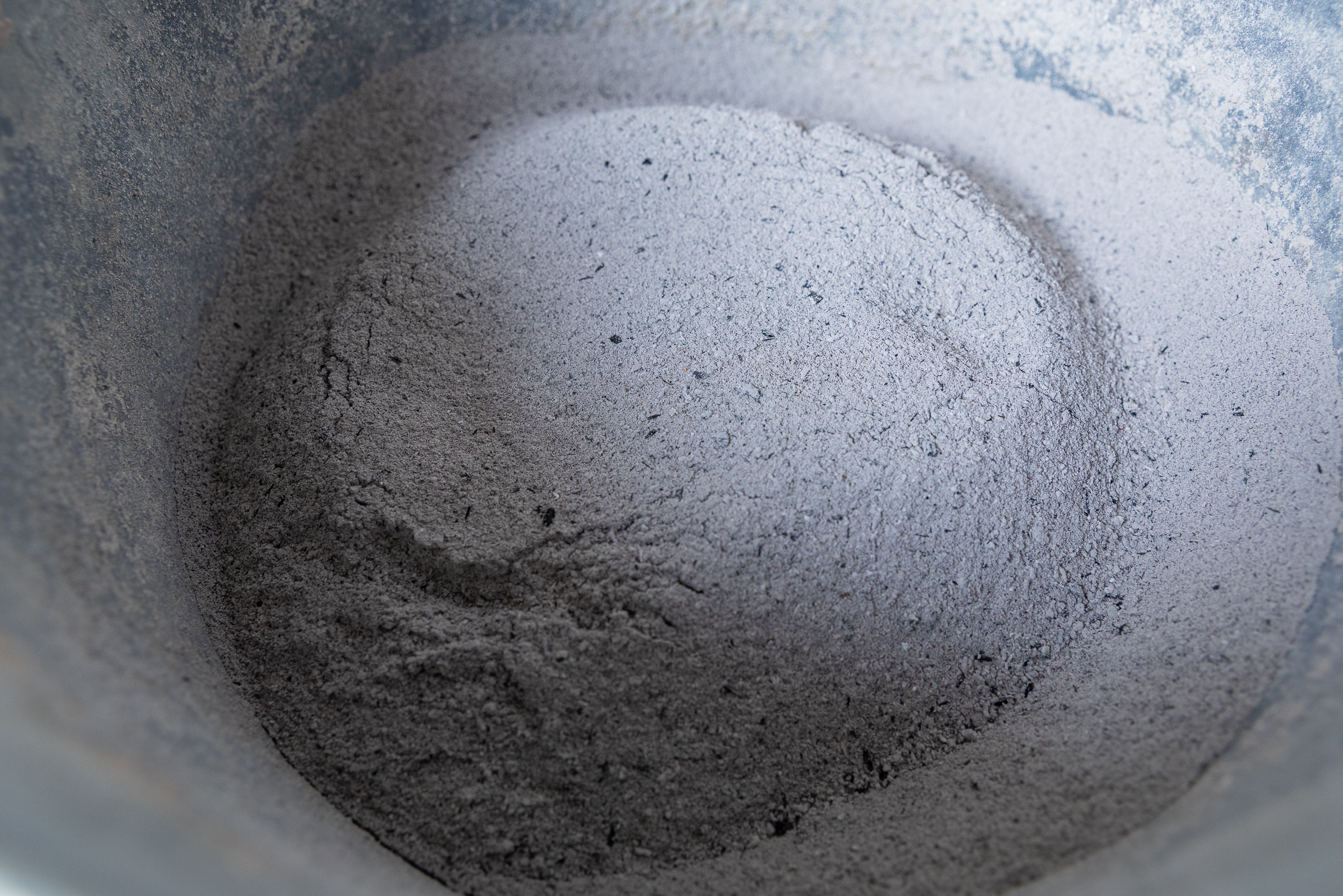 Sifted ash in Ingeborg Lüscher’s studio in Maggia, photography: Paula Tyliszczak
